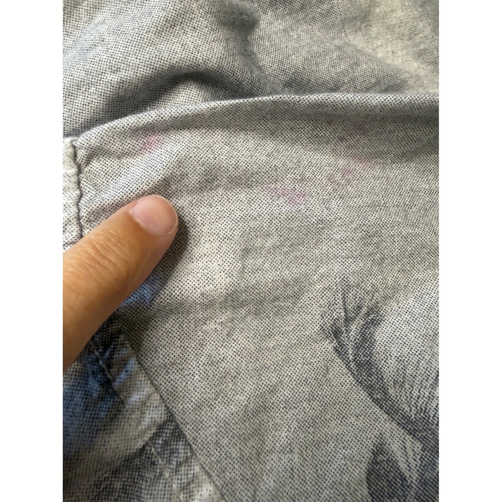 Tommy Bahama Relax Mens Medium Grey Palm Tree Tropical Cotton Tencel Shirt - Picture 7 of 7